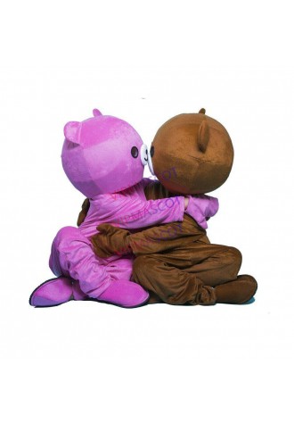 Pink Brown Bear Rabbit Mascot Costume Cosplay Fancy Party Dress Outfits Adults