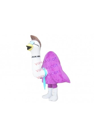 Halloween Likable White Ostrich Bird Mascot Costume Party Clothing  Adults