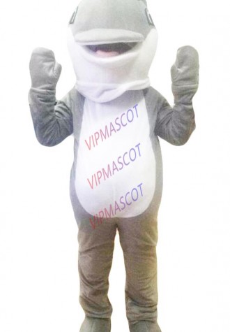 Professional New Style Grey Dolphin Mascot Costume Fancy Dress Adult Size A
