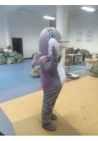 Professional New Style Grey Dolphin Mascot Costume Fancy Dress Adult Size A