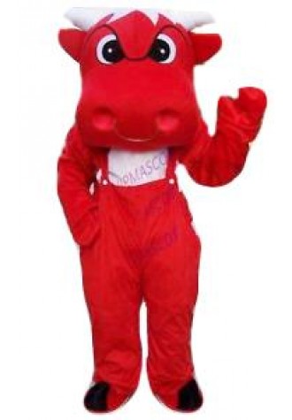 New listingLovely Red Bull Adult Mascot Costume Walking Doll For Festival Free Shippin