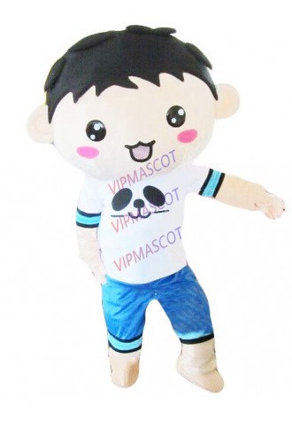 Performan Boy Mascot Costume Cartoon Party Outfit Dress Adult Suit Unisex Parade