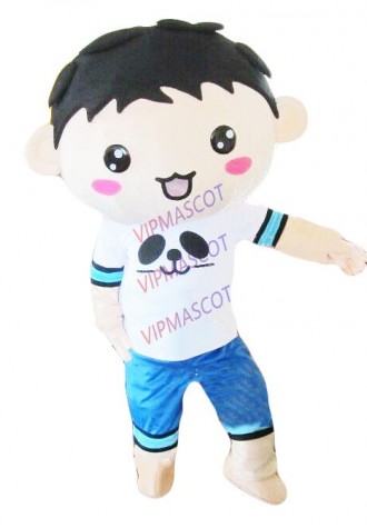 Performan Boy Mascot Costume Cartoon Party Outfit Dress Adult Suit Unisex Parade