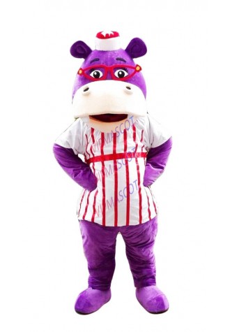 Purple Hippo Mascot Costume Suit Cosplay Party Game Dress Outfit Halloween Adult