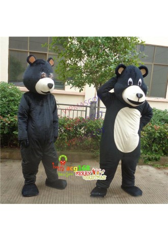 Halloween Black Panda Bear Mascot Costume Suit Parade Party Dress Animal Cosplay