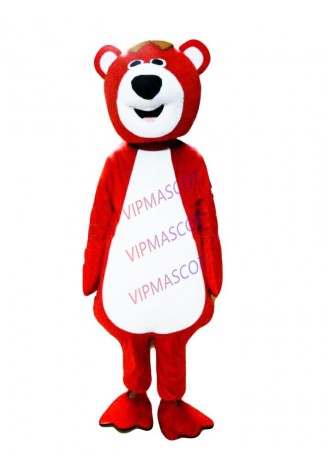 Halloween Red Bear Mascot Costume Suits Cosplay Party  Clothing Carnival Adults