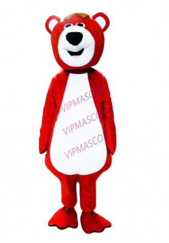 Halloween Red Bear Mascot Costume Suits Cosplay Party  Clothing Carnival Adults