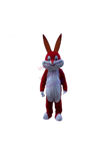 Red Rabbit Mascot Costume Suit Cosplay Party Game Dress Outfit Halloween Adult