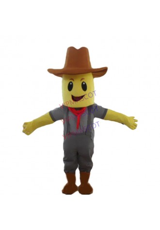 Blockhead Mascot Corn Suit Crop Costume Adult Cartoon Party Cosplay Dress Outfit