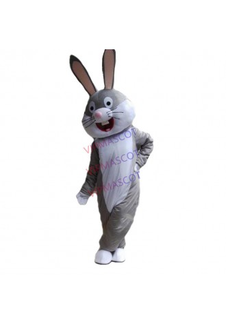 Christmas Bunny Grey Rabbit Bugs Mascot Easter Costume Dress Adult Parade Outfit