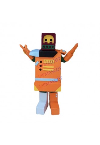 Halloween Cartoon Orange Robot Mascot Costume Party Dress Clothing Carnival