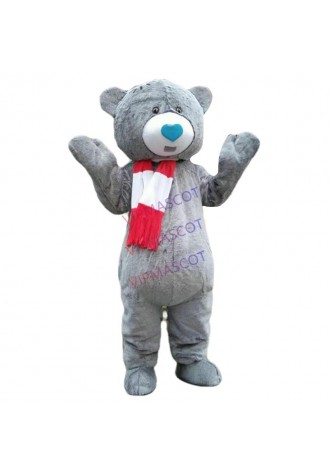 Grey Bear Mascot Costume Cosplay Party Fancy Dress Outfit Advertising Adult Suit