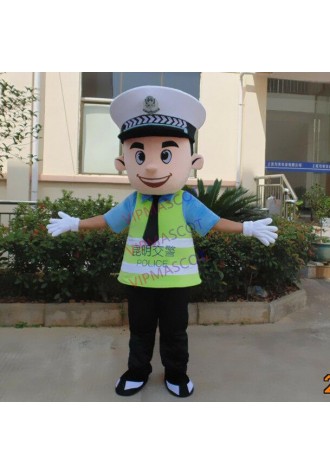 Traffic Police Mascot Costume Safe Adversting Suit Dress Parade Boy Adult Outfit