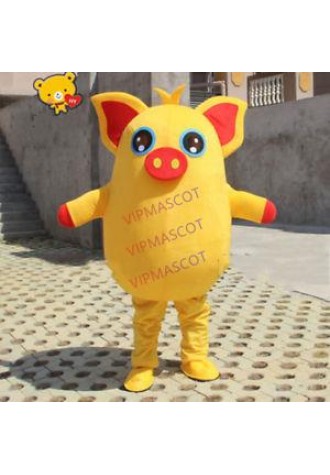 Birthday Yellow Pig Mascot Party Cosplay Costume Game Adult Dress Parade Animal