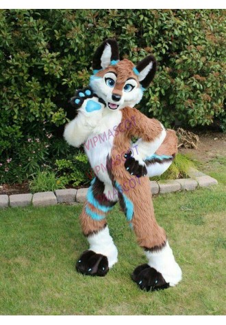 Long Fur Husky Dog Fox Fursuit Mascot Costume Suit Cosplay Dress Adults Parade