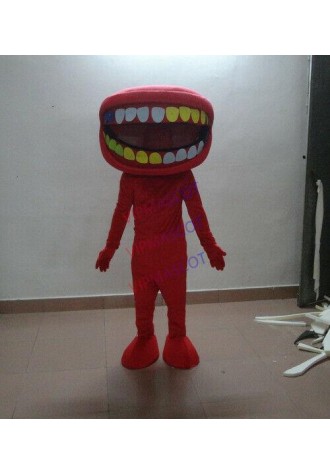 Halloween Cartoon Red Big Mouth Mascot Costume Party Holiday Special Clothing