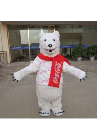 Xmas Polar Bear Mascot Costume Fancy Dress Adults Size Party Cosplay Animal Suit