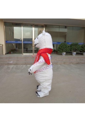 Xmas Polar Bear Mascot Costume Fancy Dress Adults Size Party Cosplay Animal Suit
