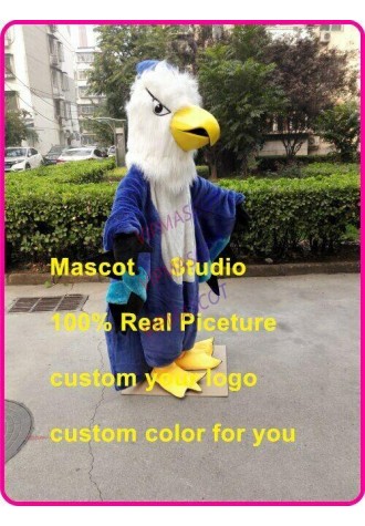 Blue Hawk Mascot Costume Suit Cosplay Party Game Dress Outfit Halloween Adult