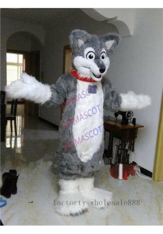 Grey Husky Dog Mascot Wolf Fox Character Fursuit Costumes Festival Cosplay Dress