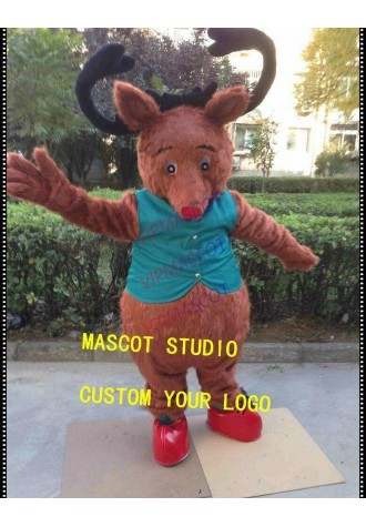 Reindeer Mascot Costume Suit Cosplay Party Game Dress Outfit Halloween Adult