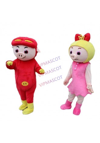 Pig Mascot Costume Cosplay Party Fancy Dress Outfit Advertising Halloween Adults