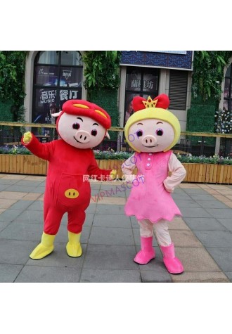 Pig Mascot Costume Cosplay Party Fancy Dress Outfit Advertising Halloween Adults