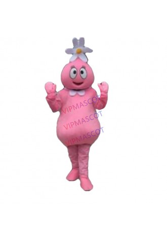 Halloween Lovely Pink Flower Girl Mascot Costume Cosplay Clothing Carnival Adult