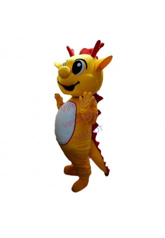 The New Professional yellow Dragon Mascot Costume Unisex Adult Size Fancy Dress