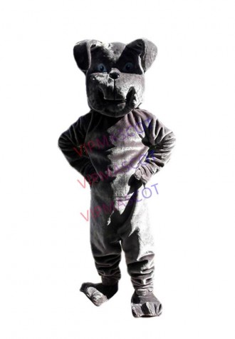Grey Bulldog Mascot Costume Suit Cosplay Party Game Dress Outfit Halloween Adult