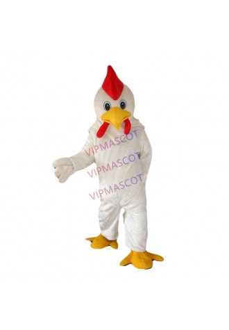 Hotsale Halloween White Chicken Rooster Mascot Costume Dress Adult Size New