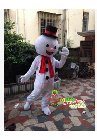 Xmas White Snowman Mascot Costumes Frozen Parade Suit Party Adults Dress Cosplay