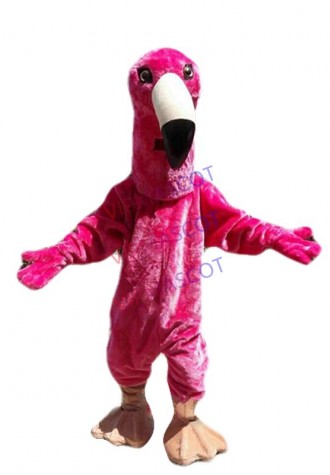 Halloween Pink Flamingo Mascot Costume Fancy Anime Cosplay Theme Dress Carnival