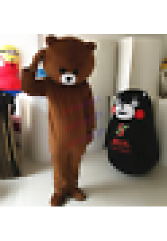 Dark Brown Sad Bear Mascot Costume Cartoon Cosplay Fancy Dress Outfit Adult Size