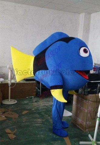 The Blue Fish Mascot Costume Suit Cosplay Halloween Fancy Dress Adult Parade US