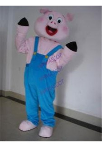Cocoa Pig Mascot Costumes Pink Cartoon Dress Cosplay Animal Party Parade Outfits