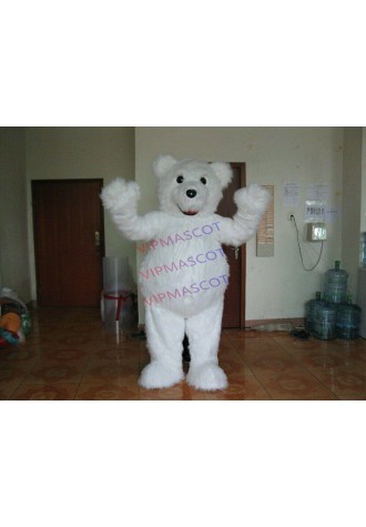 Halloween White Bear Mascot Costume Cosplay Party Clothing Carnival Adults