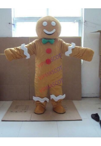 Halloween Gingerbread Man Mascot Costume Suits Cosplay Clothing Carnival Adults