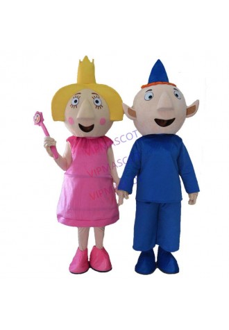 Ben And Holly Mascot Costume For Adults Two Pieces Together Fancy Party Dress A+