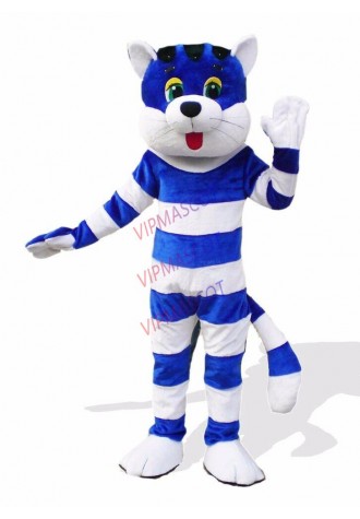High Quality Blue Cat Mascot Cartoon Dolls Walking Dress Stage Performance Props
