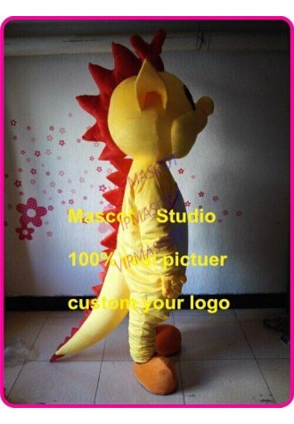 yellow dinosaur Mascot Costume Cosplay Party Game Dress Outfit Halloween Adult