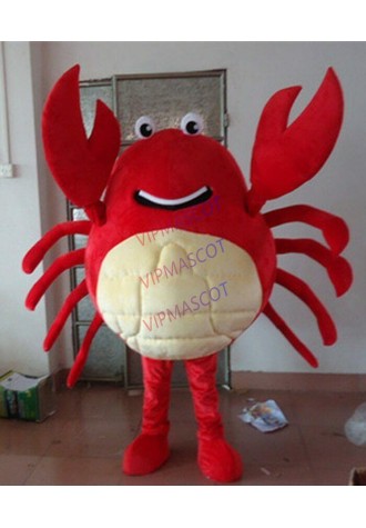 Red Crab Mascot Costume Suit Cosplay Party Game Dress Outfit Halloween Adult
