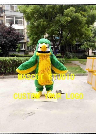 Halloween Green Plush Parrot Mascot Costume Bird Fancy Anime Kit Theme Carnival