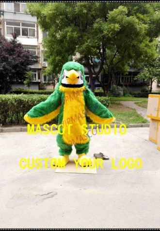 Halloween Green Plush Parrot Mascot Costume Bird Fancy Anime Kit Theme Carnival