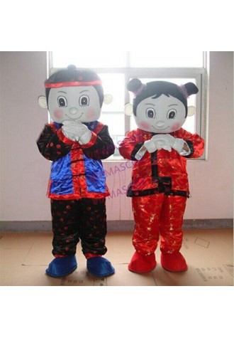 Boy and Girl Mascot Costume Suit Cosplay Party Game Dress Outfit Halloween Adult