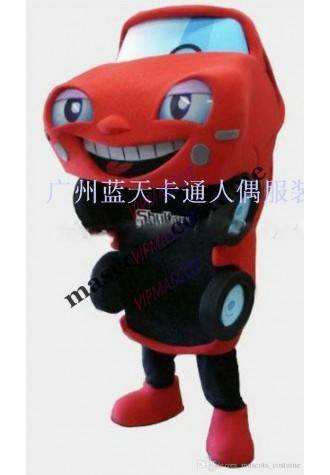 Red Car Mascot Costume Cosplay Party Dress Outfit Advertising Halloween Adults  