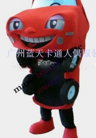 Red Car Mascot Costume Cosplay Party Dress Outfit Advertising Halloween Adults  