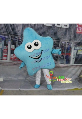 Xmas Blue Star Mascot Adversting Costume Dress Cosplay Outfit Theater Party Suit