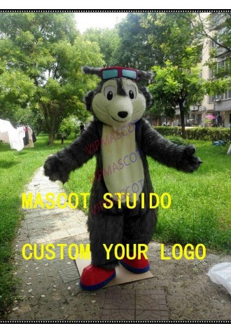 Grey Wolf Mascot Costumes Cartoon Apparel Birthday Party Masquerade Christmas