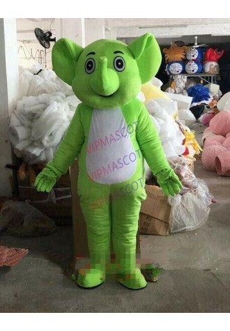 Green Elephant Mascot Costume Suit Cosplay Fancy Dress Outfit  Hallowee Adults #